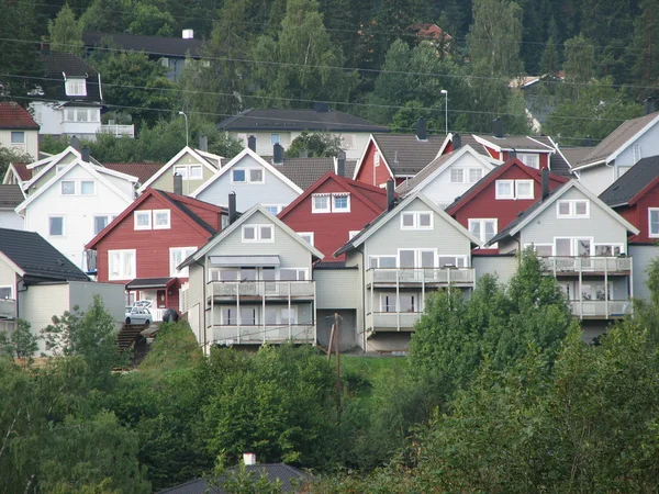 Noorwegen huizen — Stockfoto