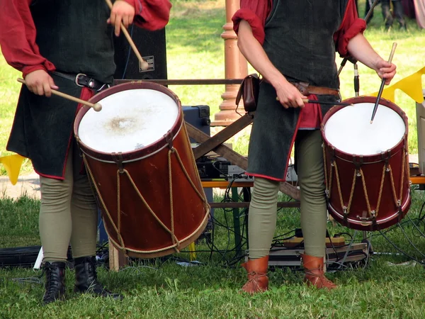 Drumers on the knight torurnament — Stock Photo, Image