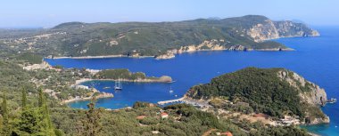 Paleokastritsa Körfez corfu Island, Yunanistan