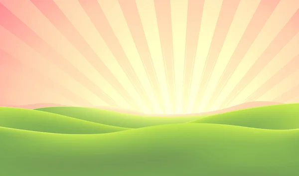 Summer Nature Sunrise Background — Stock Vector