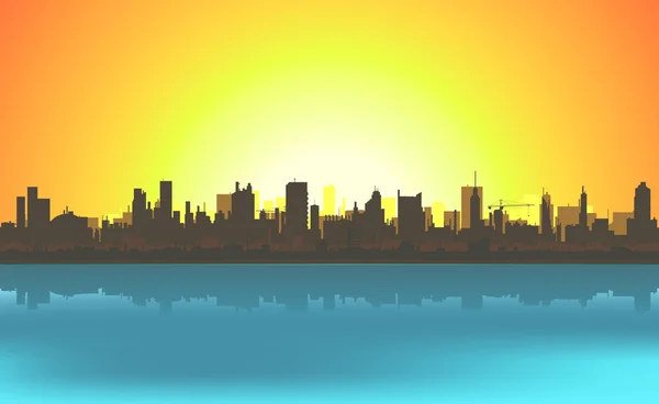 Sommaren stadsbilden bakgrund — Stock vektor
