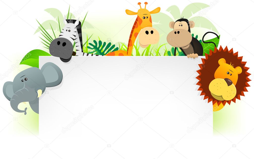 Wild Animals Letterhead Background Stock Illustration by ©benchyb #10645866
