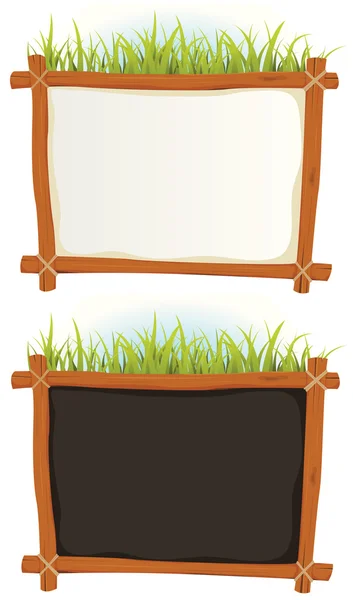 Wood Frame With Sign — Stock Vector
