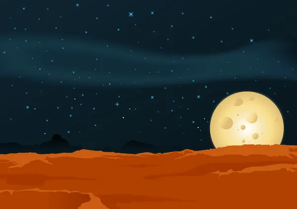 Paesaggio del deserto lunare — Vettoriale Stock