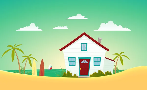 Maison de la plage — Image vectorielle