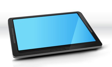 Tablet PC With Blue Screen clipart