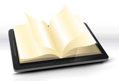 Open Book In Tablet PC clipart