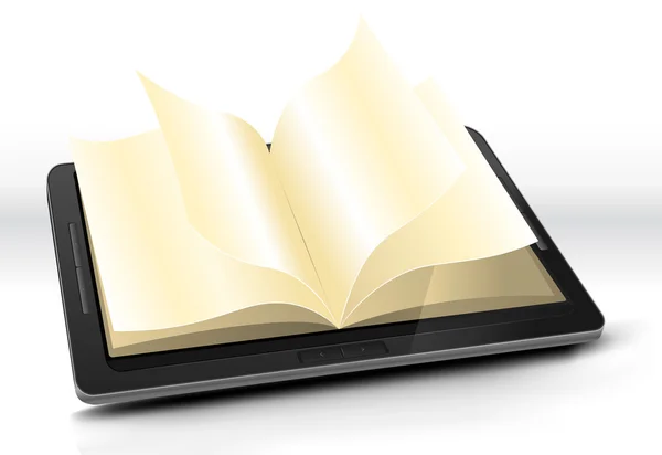 Abrir livro em Tablet PC —  Vetores de Stock