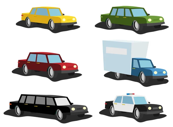 Cartoon voitures ensemble — Image vectorielle