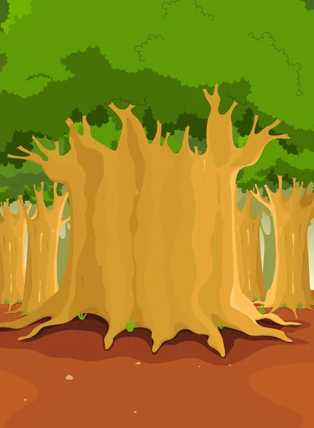 숲 속의 큰 나무들 — 스톡 벡터