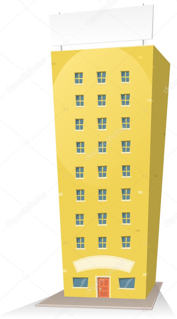 Cartoon Building With Sign