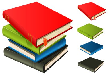 Stack Of Books - Set And Separated clipart