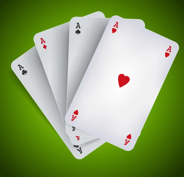 Poker Aslar - casino kumar — Stok Vektör