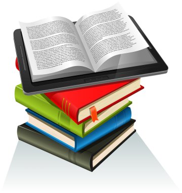 Book Stack And Tablet PC clipart