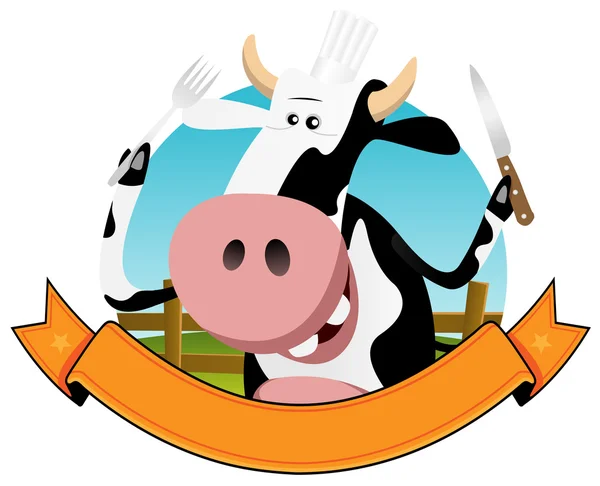 Bandeira de vaca dos desenhos animados — Vetor de Stock