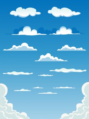 Cartoon Clouds Set