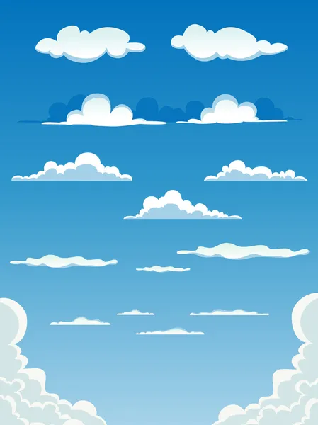 Kreskówka chmury zestaw — Wektor stockowy