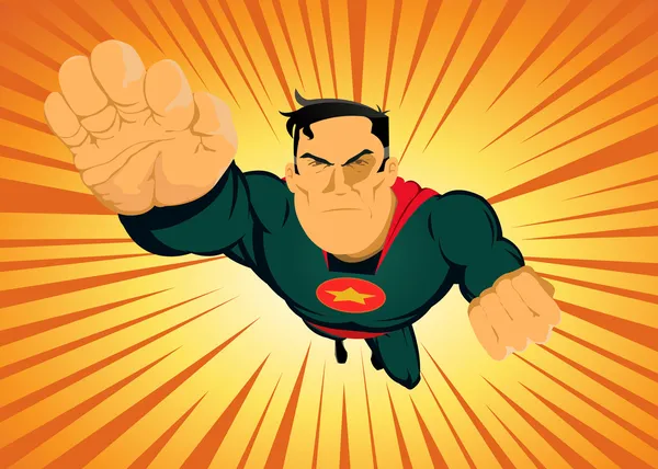 Superhéroe cómico: rápido y furioso — Archivo Imágenes Vectoriales