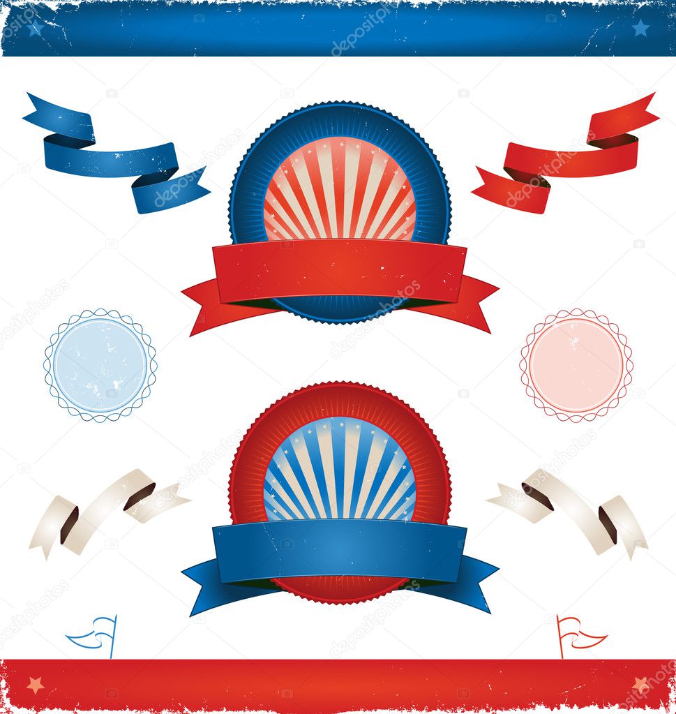 Elections In USA - Ribbons And Banners