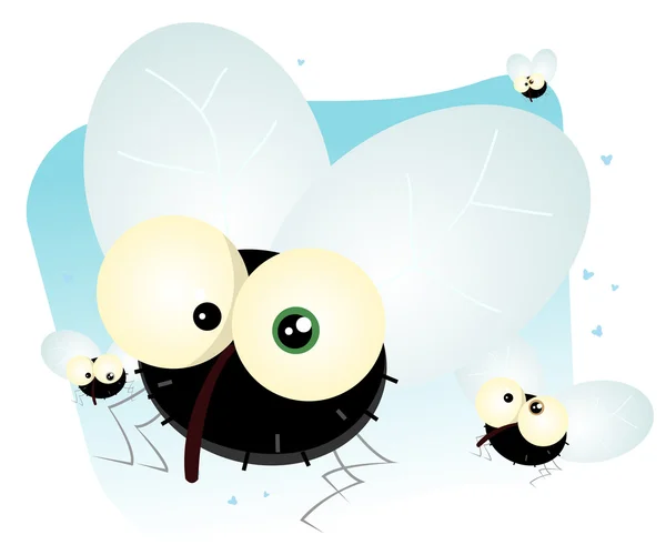 Dibujos animados mosca doméstica — Archivo Imágenes Vectoriales