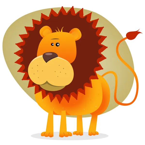 Rei bonito do leão dos desenhos animados — Vetor de Stock