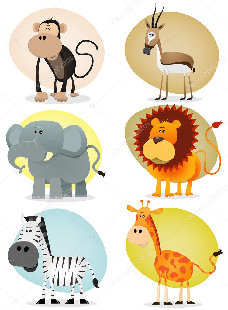 African Jungle Animals Collection Stock Vector Image by ©benchyb #9016997