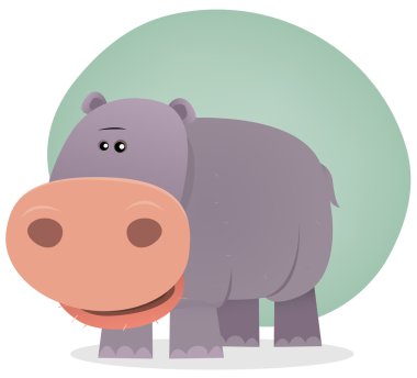 Cute Cartoon Hippo clipart