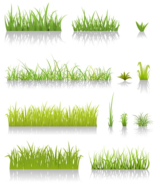 Yeşil çim seti — Stok Vektör