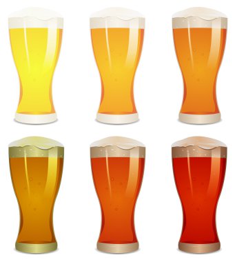 Lager, Amber And Stout Beers Set clipart