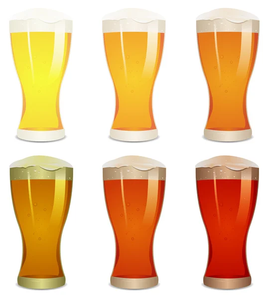 Juego de cervezas Lager, Amber y Stout — Vector de stock