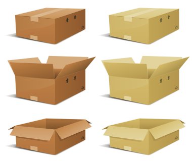 Cardboard Box Delivery Set clipart