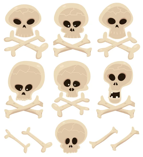 Kafatası ve çapraz kemikler seti — Stok Vektör