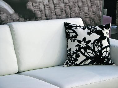 Black and white design sofa clipart