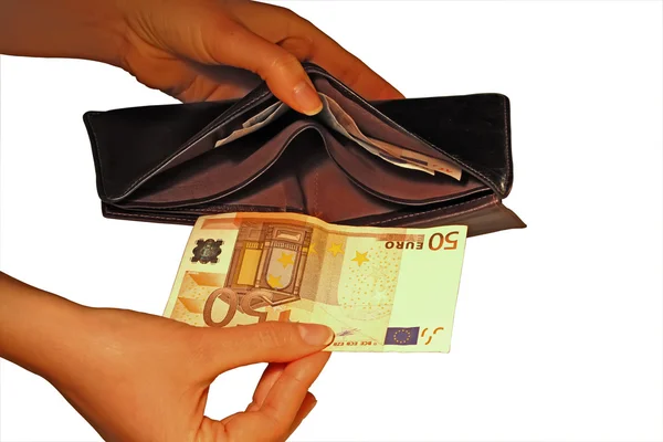 Euro in the wallet — Stock Photo, Image