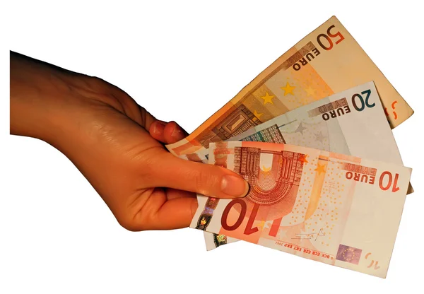Euro in the hand — Stock Photo, Image