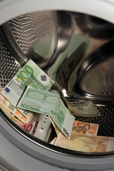 stock image Money in washing machine