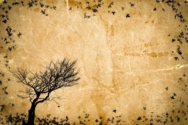 Ilustrace strom na vinobraní papír — Stock fotografie