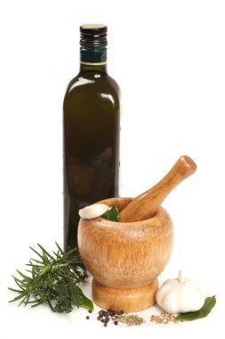 Olive oil and herbs clipart