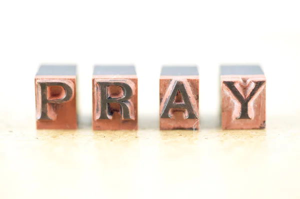 Palavra "rezar " — Fotografia de Stock