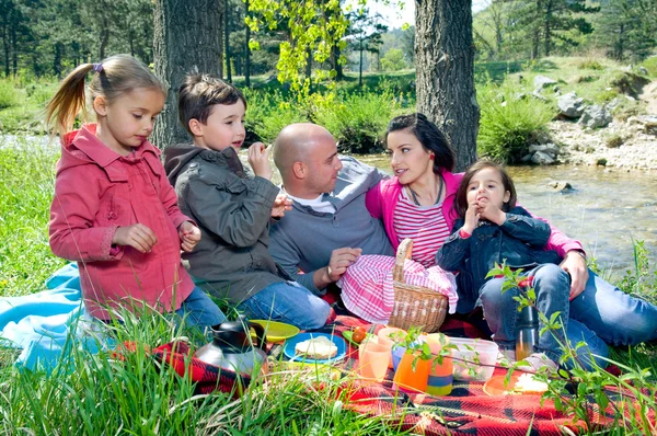 Piknik nad rzeką — Zdjęcie stockowe