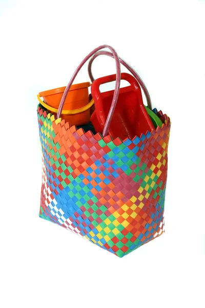 Kleurrijke strand tas. — Stockfoto