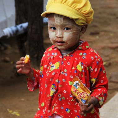 Portrait of a Burma young child clipart