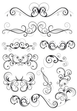 Classical swirly floral decoration clipart