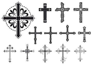 Set of crosses clipart