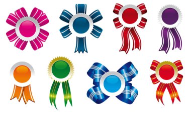 Bows and cockades design clipart