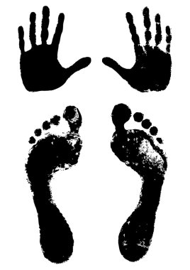 Hands and feet print clipart