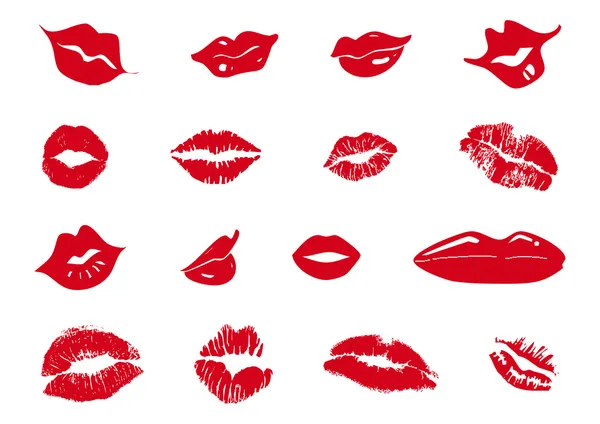 Set of red Lips — Stock Vector