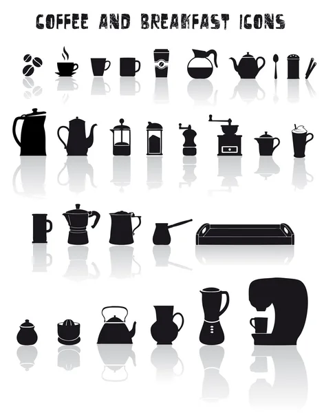 Iconos de café y desayuno — Archivo Imágenes Vectoriales