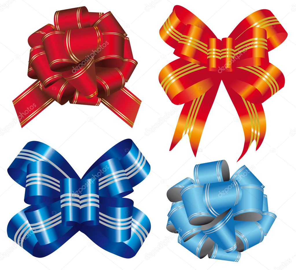 Gift ribbon into four types