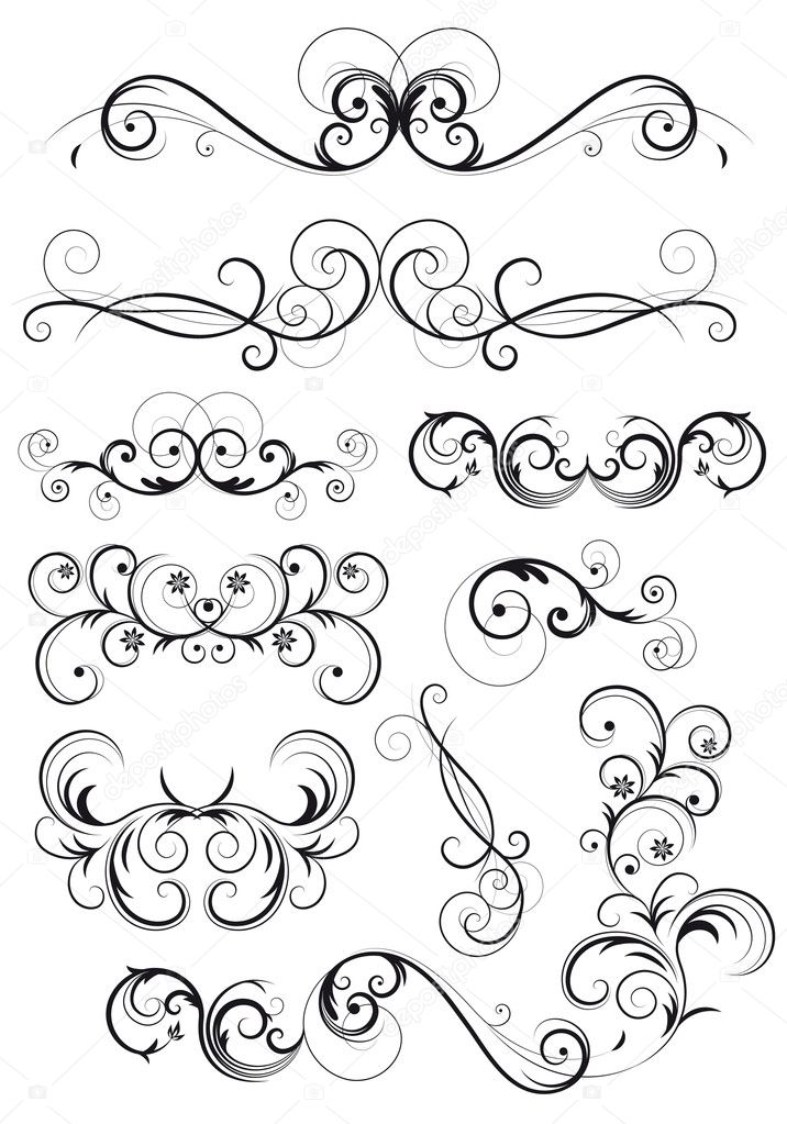Classical swirly floral decoration